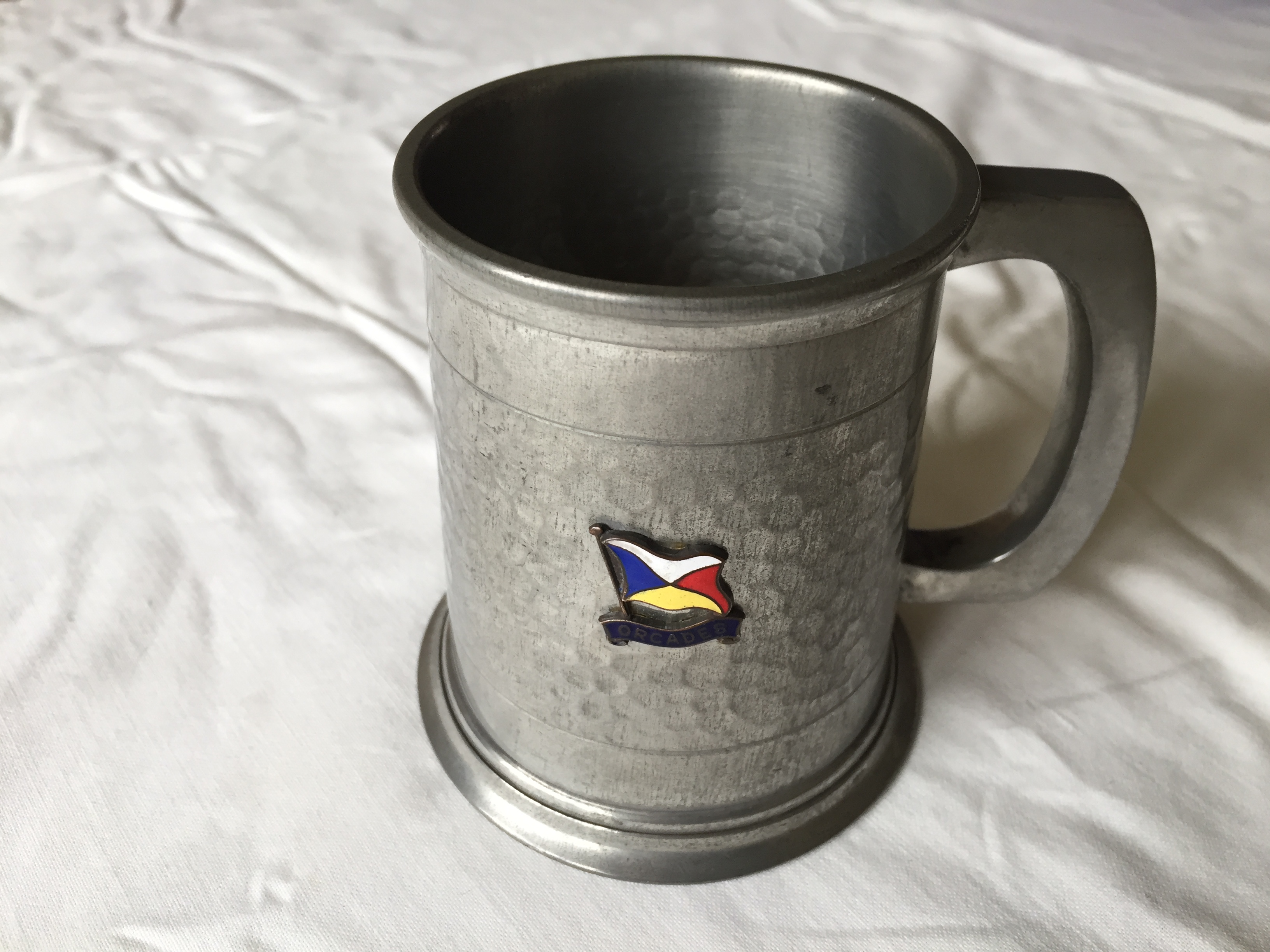 SMALL SOUVENIR TANKARD FROM THE ORIENT LINE VESSEL THE RMS ORCADES